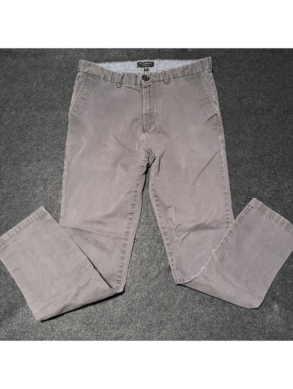 Banana Republic Fulton Skinny Chinos Men's Size 33x32 Gray Stretch Cotton Pants